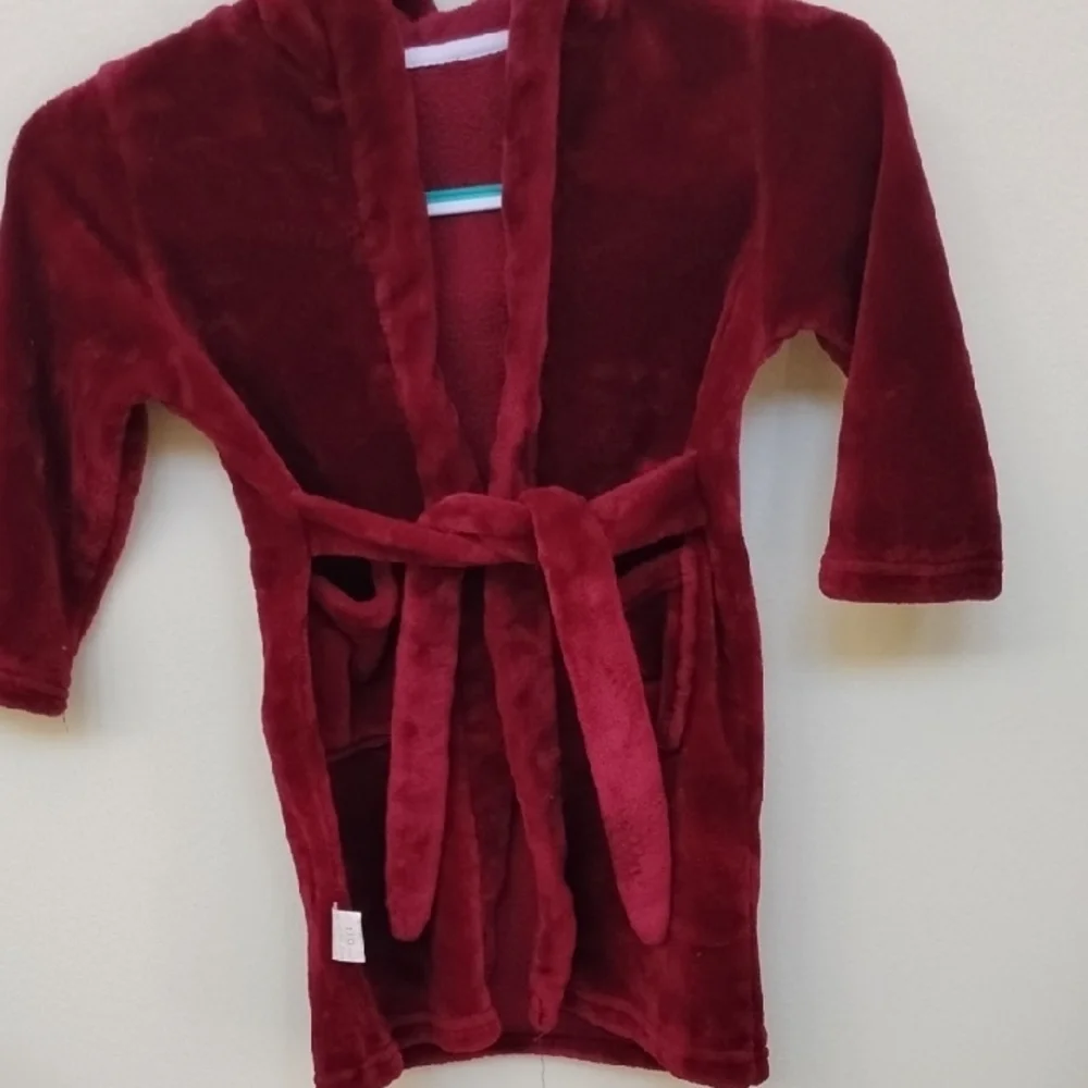 D- Cozy Kids Burgundy Hooded Pajamas
